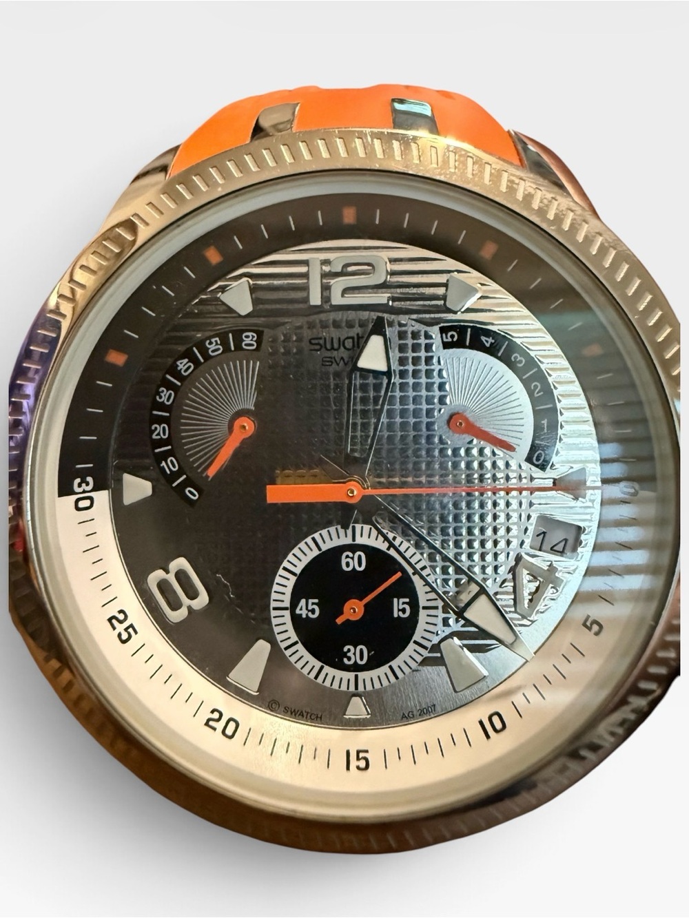 Vintage Swatch Irony Retrograde Bring Back YRS405 Orange Chronograph Watch - Picture 2 of 7